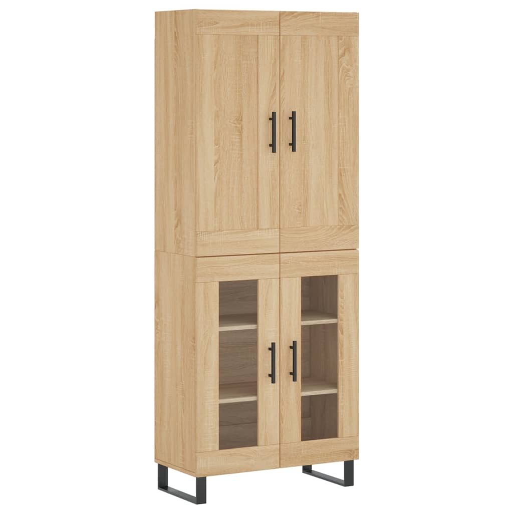 vidaXL Witrynka, dąb sonoma, 69,5x34x180 cm, materiał drewnopochodny
