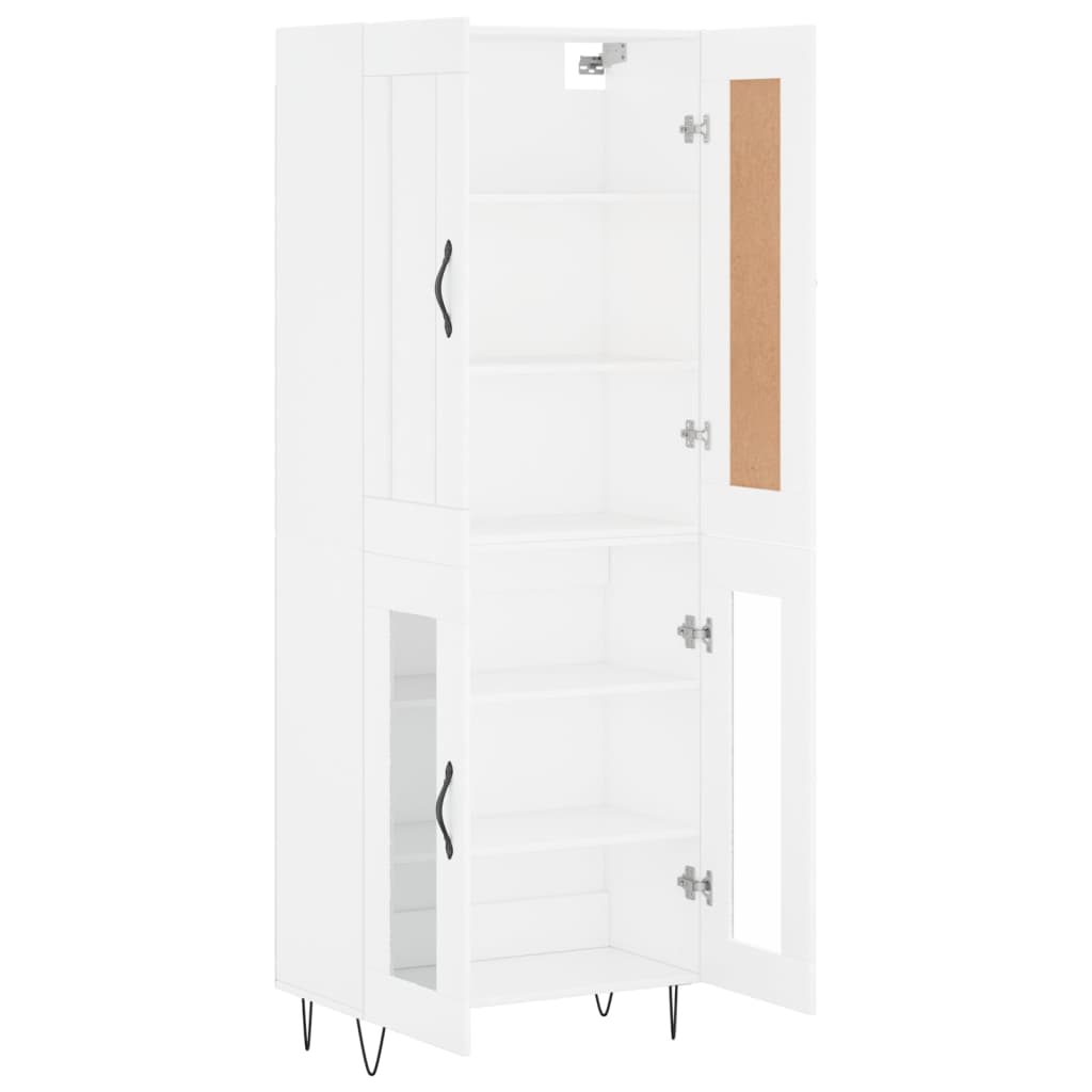 vidaXL Witrynka, biała, 69,5x34x180 cm, materiał drewnopochodny