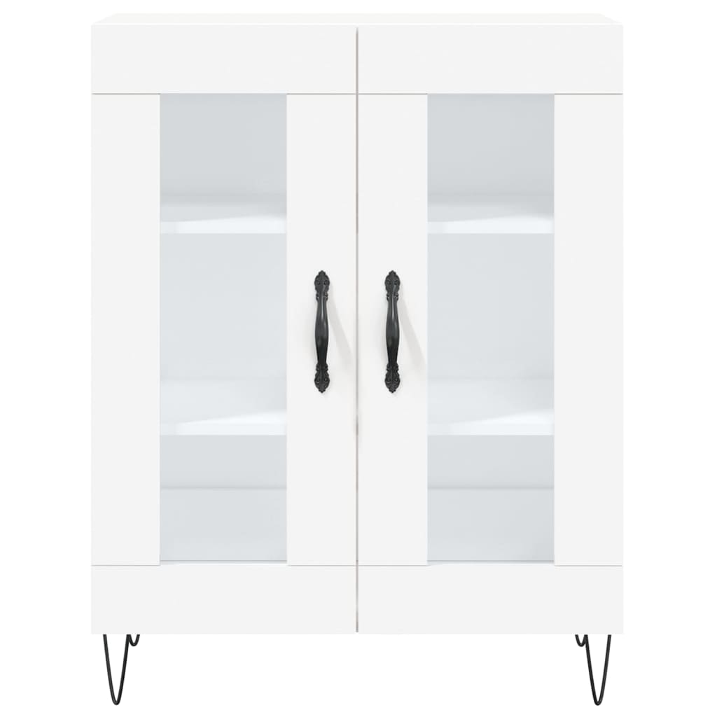 vidaXL Witrynka, biała, 69,5x34x180 cm, materiał drewnopochodny