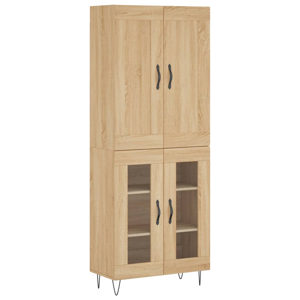 vidaXL Witrynka, dąb sonoma, 69,5x34x180 cm, materiał drewnopochodny