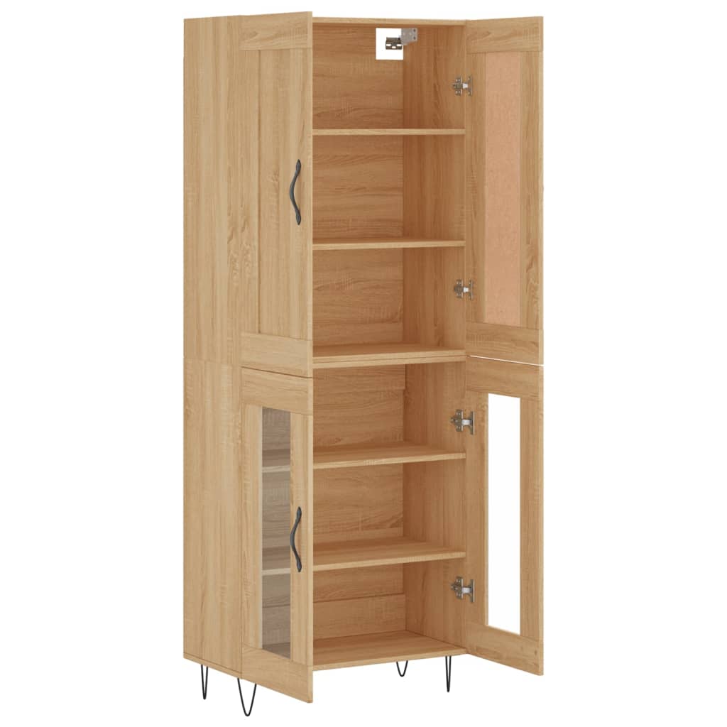 vidaXL Witrynka, dąb sonoma, 69,5x34x180 cm, materiał drewnopochodny
