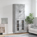 vidaXL Witrynka, szarość betonu 69,5x34x180 cm materiał drewnopochodny
