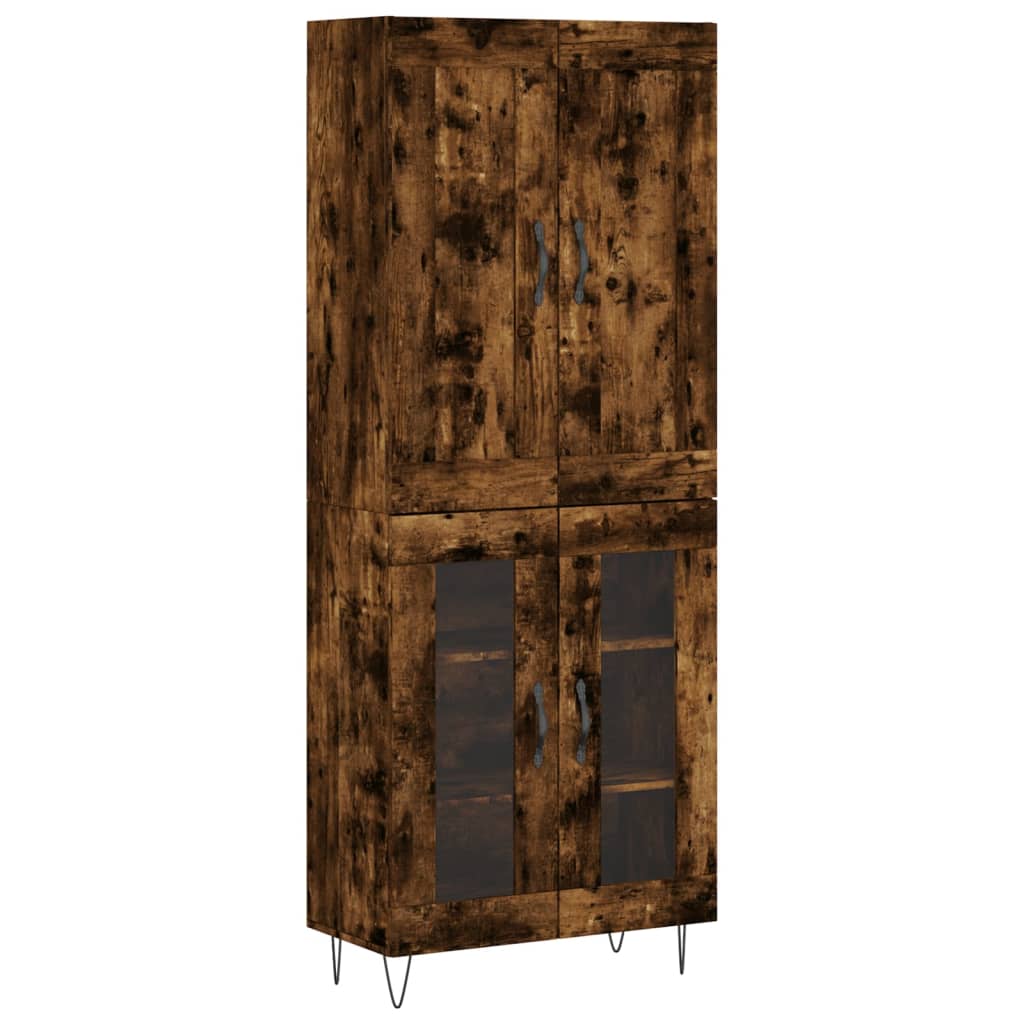 vidaXL Witrynka przydymiony dąb 69,5x34x180 cm materiał drewnopochodny