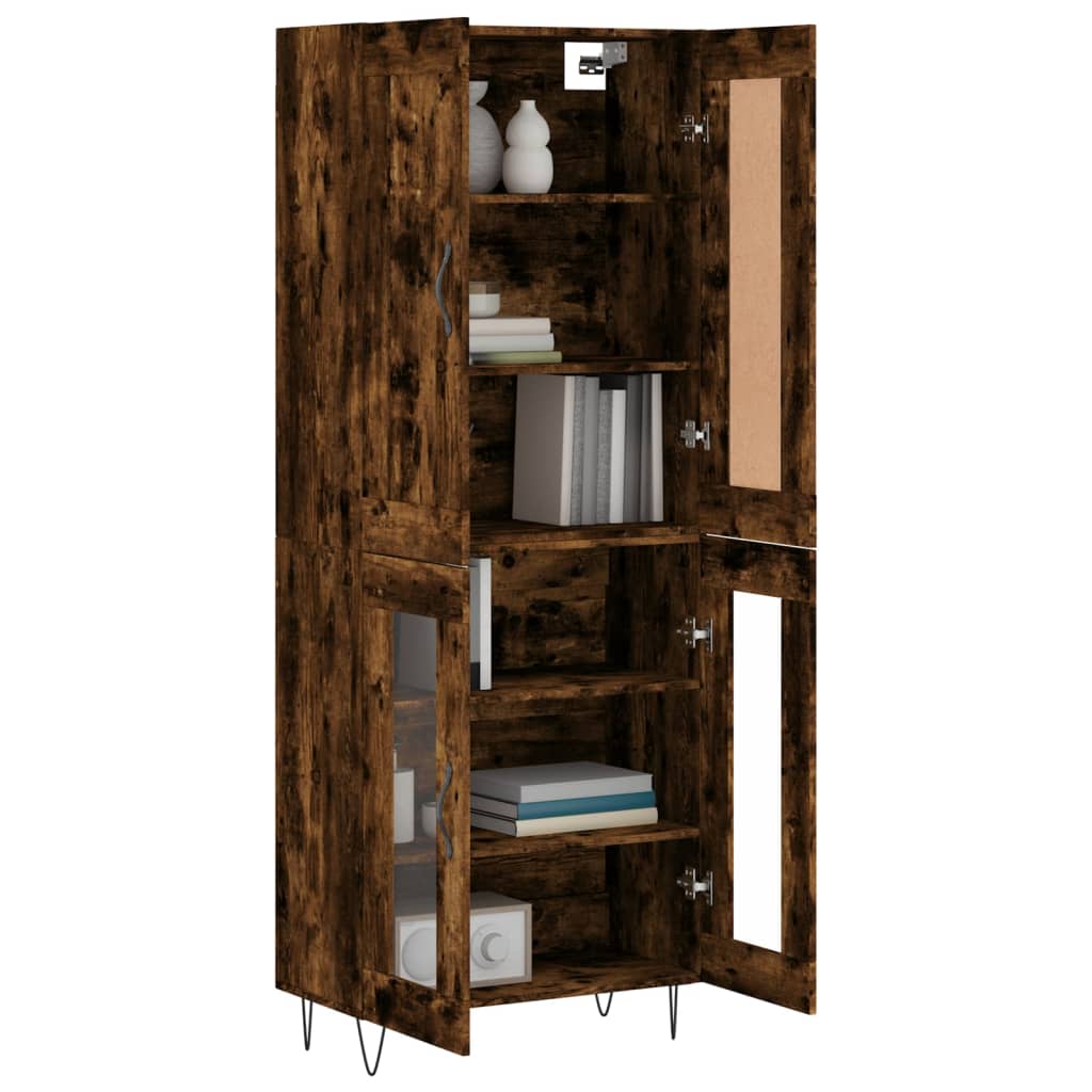 vidaXL Witrynka przydymiony dąb 69,5x34x180 cm materiał drewnopochodny