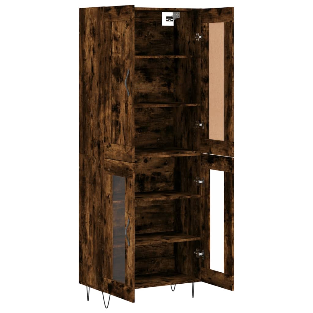 vidaXL Witrynka przydymiony dąb 69,5x34x180 cm materiał drewnopochodny