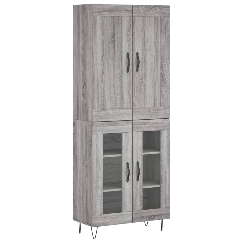 vidaXL Witrynka szary dąb sonoma 69,5x34x180cm materiał drewnopochodny