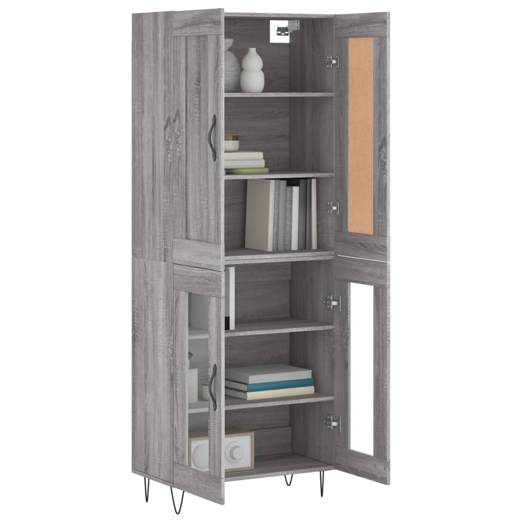 vidaXL Witrynka szary dąb sonoma 69,5x34x180cm materiał drewnopochodny
