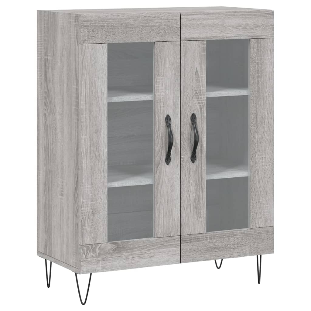 vidaXL Witrynka szary dąb sonoma 69,5x34x180cm materiał drewnopochodny