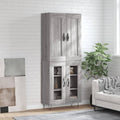 vidaXL Witrynka szary dąb sonoma 69,5x34x180cm materiał drewnopochodny