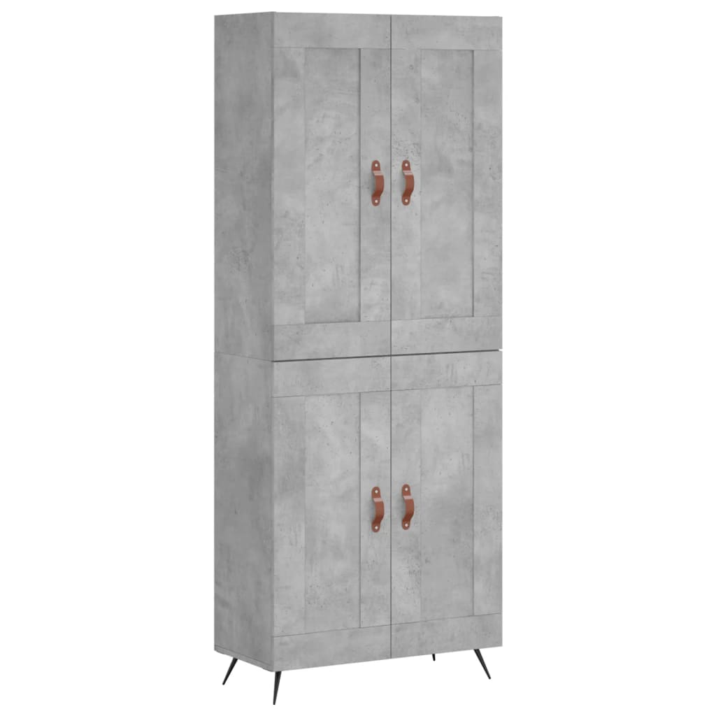 vidaXL Witrynka, szarość betonu 69,5x34x180 cm materiał drewnopochodny