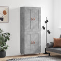vidaXL Witrynka, szarość betonu 69,5x34x180 cm materiał drewnopochodny