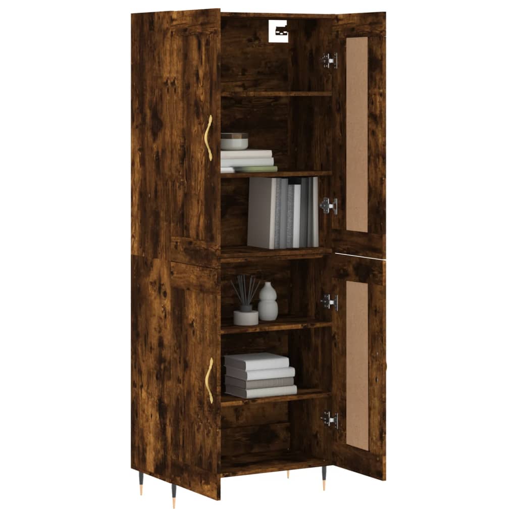 vidaXL Witrynka przydymiony dąb 69,5x34x180 cm materiał drewnopochodny