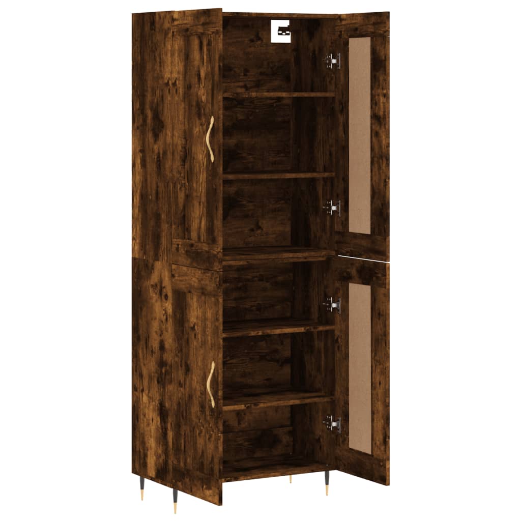 vidaXL Witrynka przydymiony dąb 69,5x34x180 cm materiał drewnopochodny