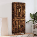 vidaXL Witrynka przydymiony dąb 69,5x34x180 cm materiał drewnopochodny