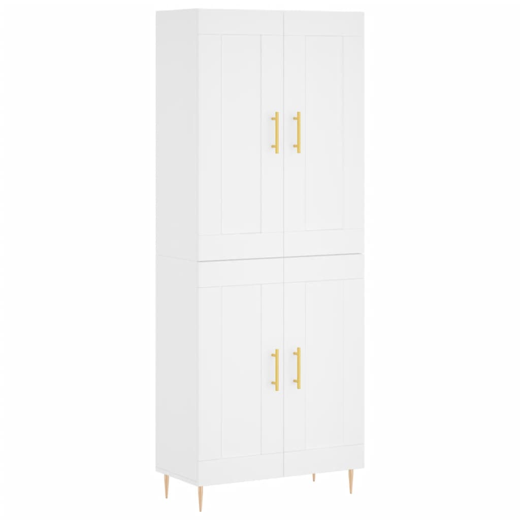 vidaXL Witrynka, biała, 69,5x34x180 cm, materiał drewnopochodny
