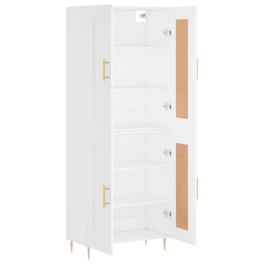 vidaXL Witrynka, biała, 69,5x34x180 cm, materiał drewnopochodny