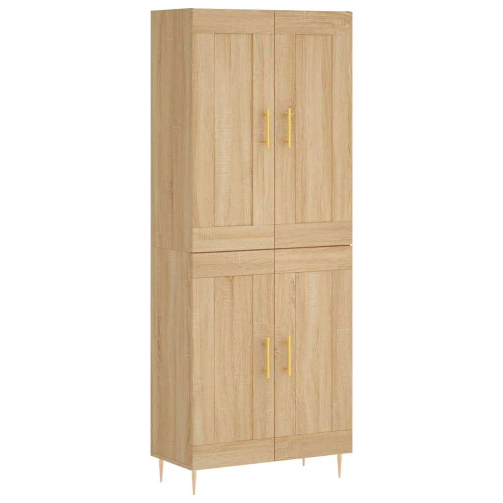 vidaXL Witrynka, dąb sonoma, 69,5x34x180 cm, materiał drewnopochodny