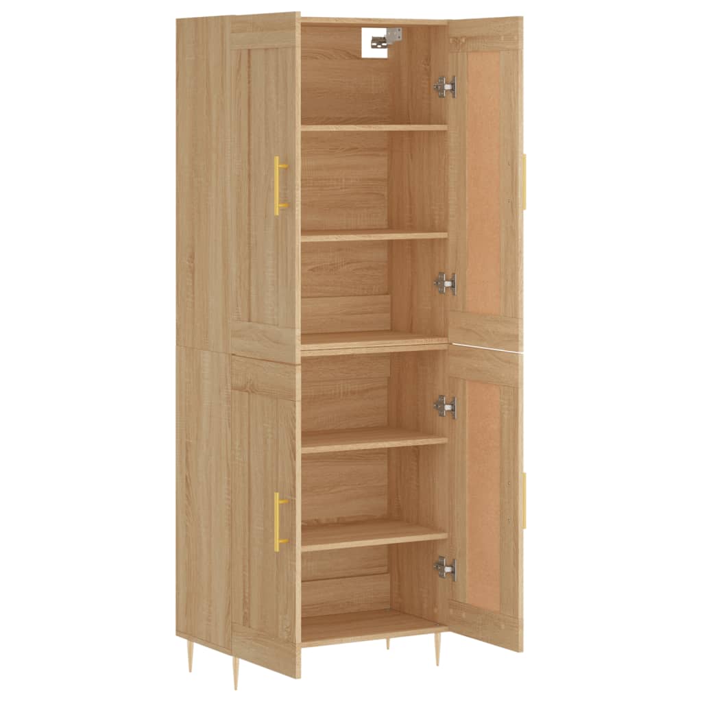 vidaXL Witrynka, dąb sonoma, 69,5x34x180 cm, materiał drewnopochodny