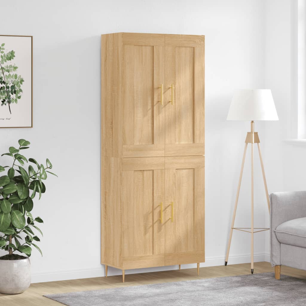 vidaXL Witrynka, dąb sonoma, 69,5x34x180 cm, materiał drewnopochodny
