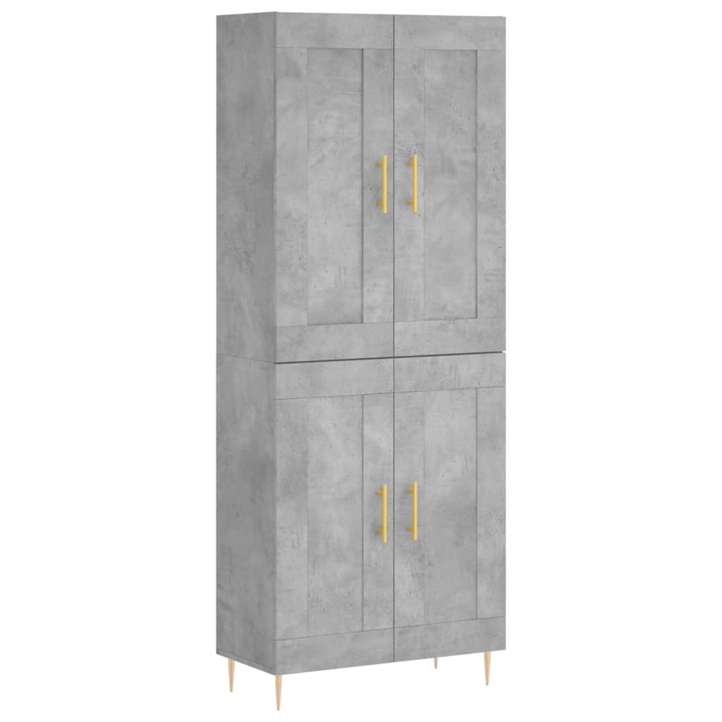 vidaXL Witrynka, szarość betonu 69,5x34x180 cm materiał drewnopochodny