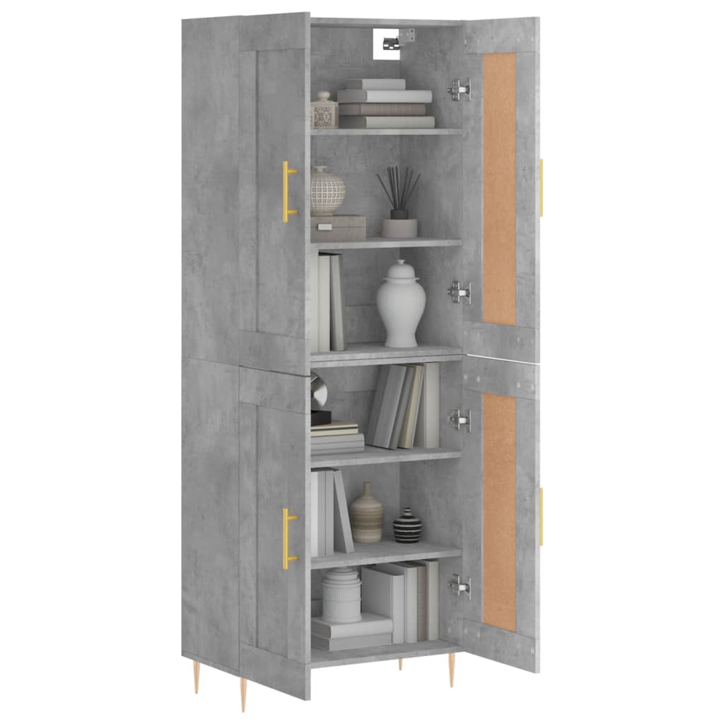 vidaXL Witrynka, szarość betonu 69,5x34x180 cm materiał drewnopochodny