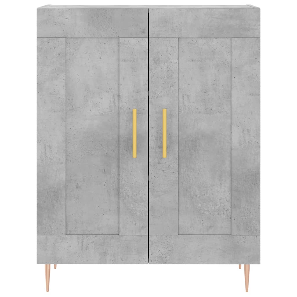 vidaXL Witrynka, szarość betonu 69,5x34x180 cm materiał drewnopochodny