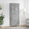 vidaXL Witrynka, szarość betonu 69,5x34x180 cm materiał drewnopochodny