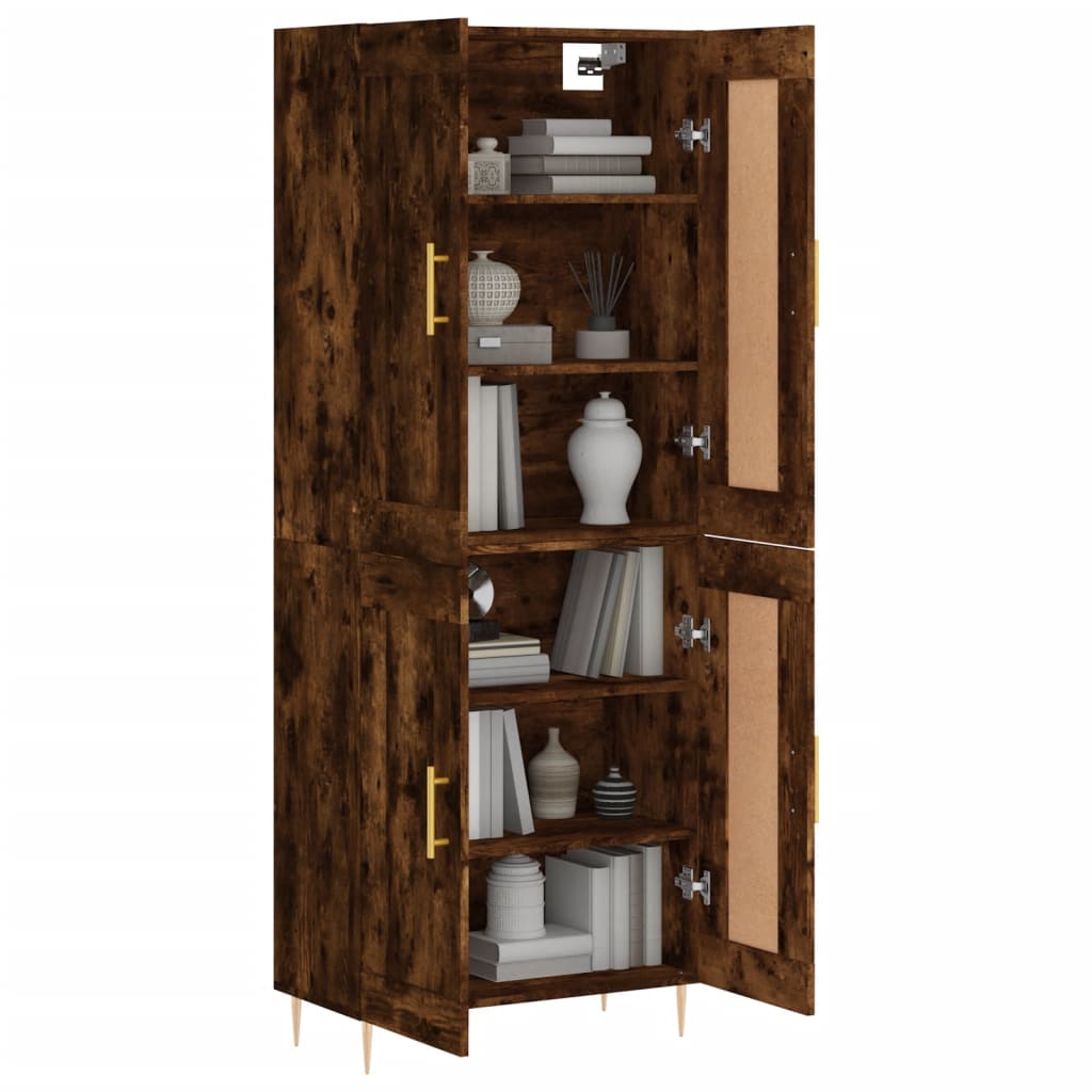 vidaXL Witrynka przydymiony dąb 69,5x34x180 cm materiał drewnopochodny