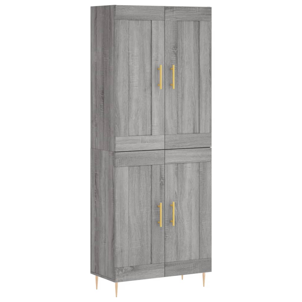 vidaXL Witrynka szary dąb sonoma 69,5x34x180cm materiał drewnopochodny
