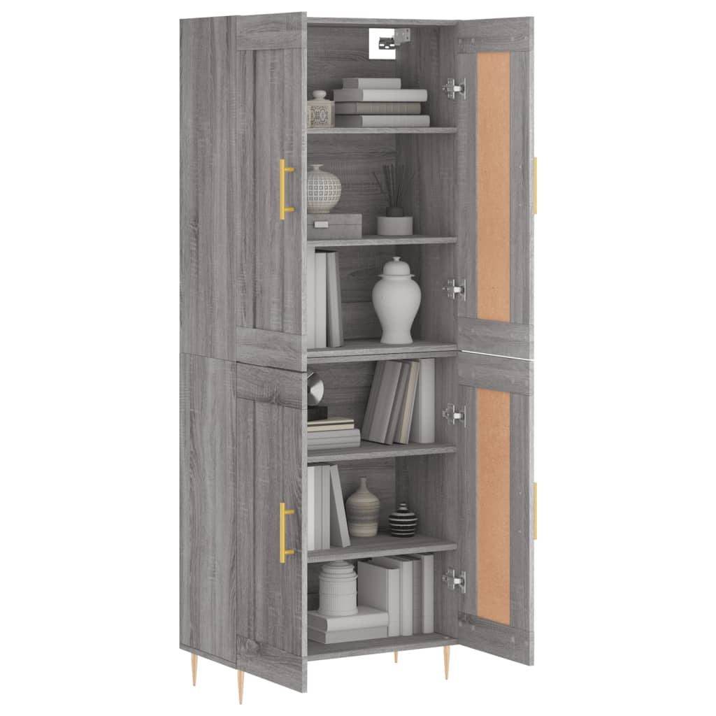 vidaXL Witrynka szary dąb sonoma 69,5x34x180cm materiał drewnopochodny