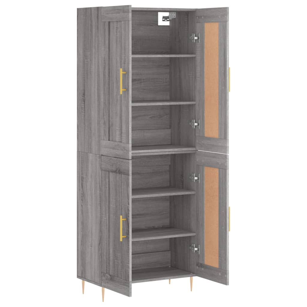 vidaXL Witrynka szary dąb sonoma 69,5x34x180cm materiał drewnopochodny