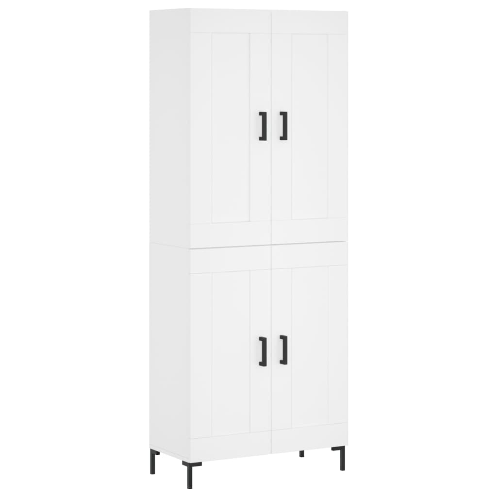 vidaXL Witrynka, biała, 69,5x34x180 cm, materiał drewnopochodny