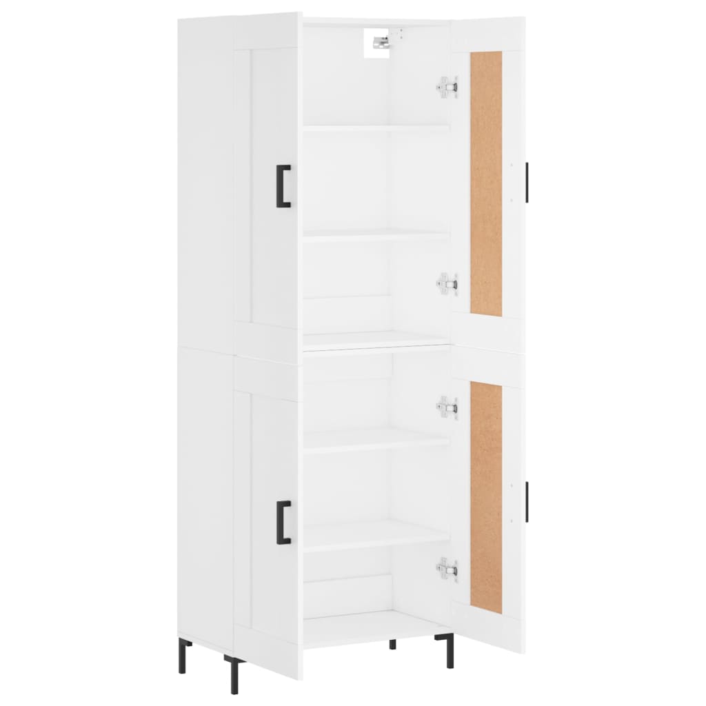 vidaXL Witrynka, biała, 69,5x34x180 cm, materiał drewnopochodny