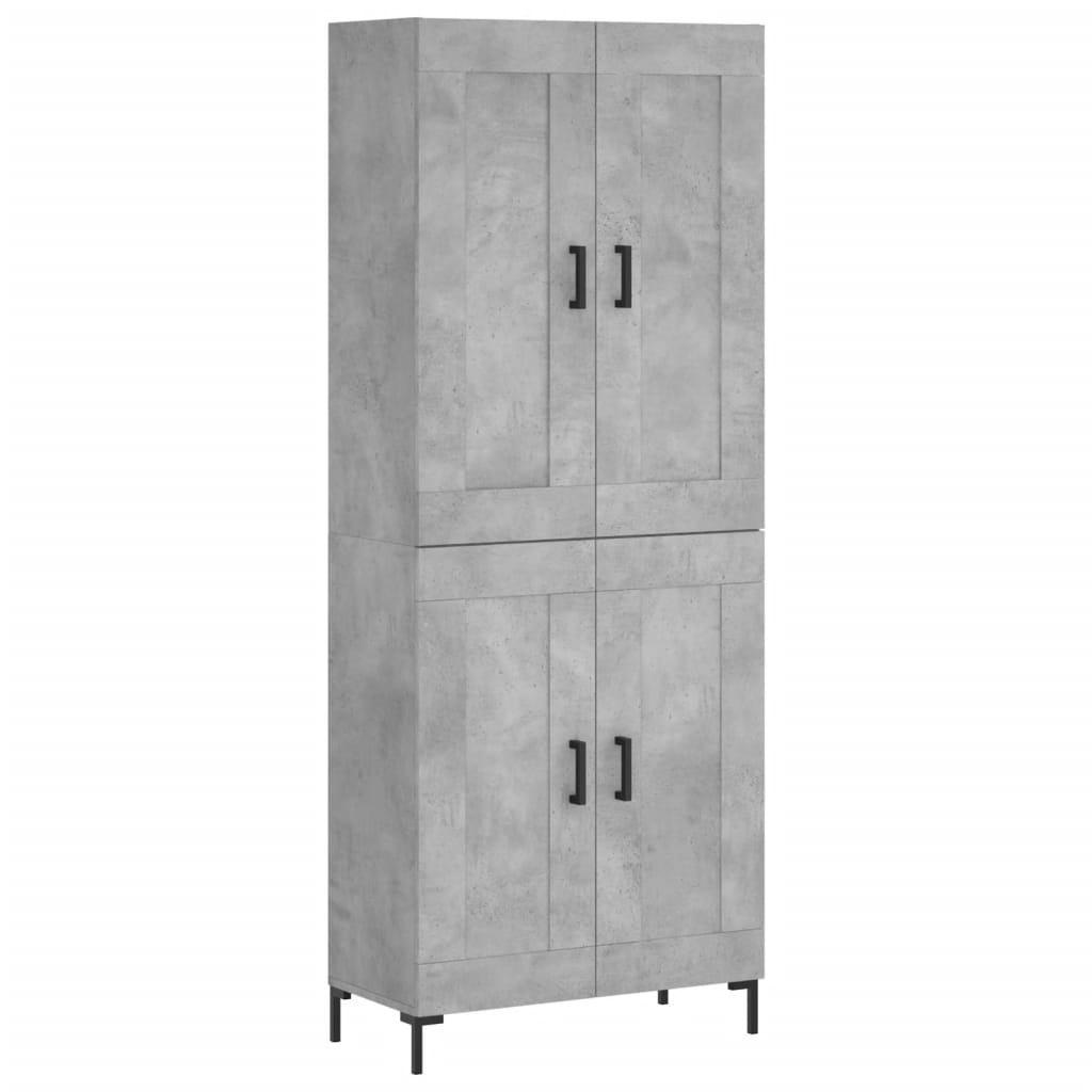 vidaXL Witrynka, szarość betonu 69,5x34x180 cm materiał drewnopochodny