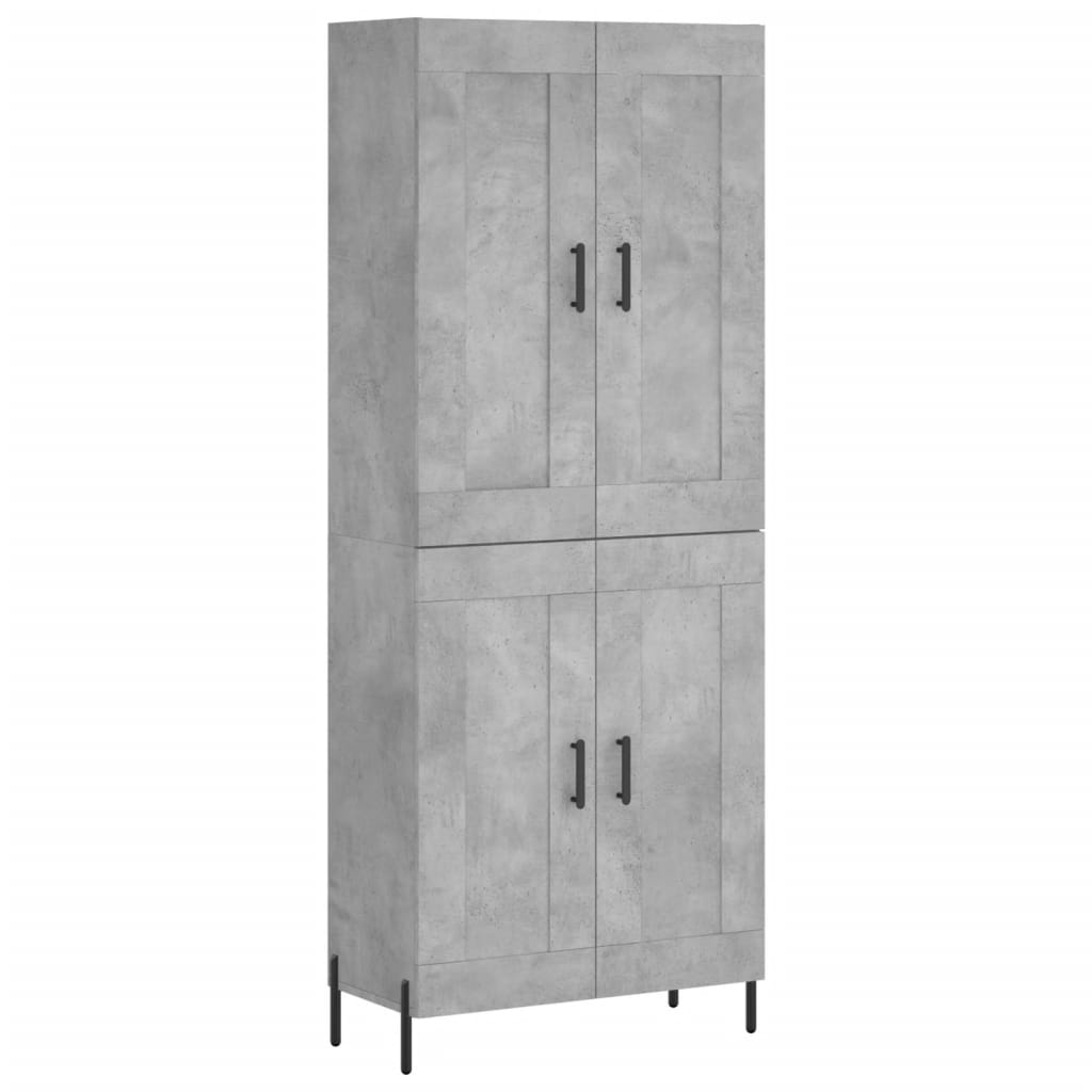vidaXL Witrynka, szarość betonu 69,5x34x180 cm materiał drewnopochodny