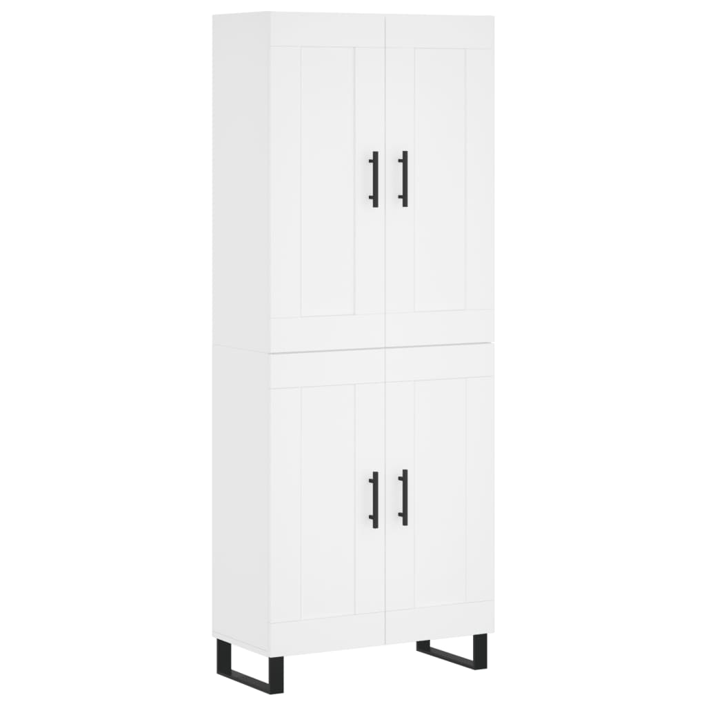 vidaXL Witrynka, biała, 69,5x34x180 cm, materiał drewnopochodny
