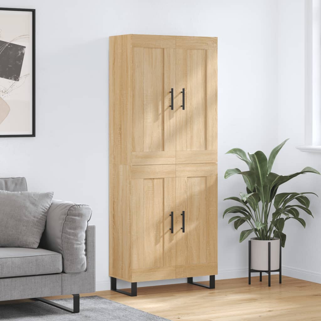 vidaXL Witrynka, dąb sonoma, 69,5x34x180 cm, materiał drewnopochodny