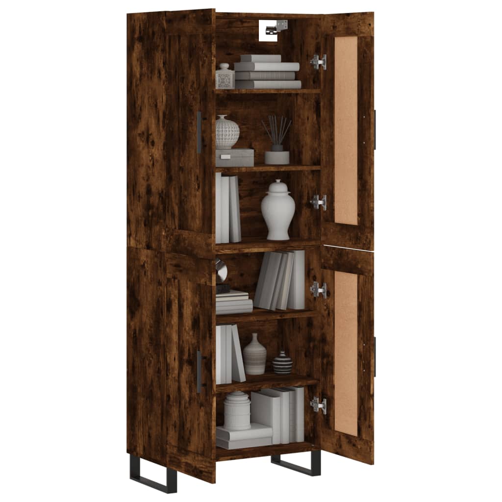 vidaXL Witrynka przydymiony dąb 69,5x34x180 cm materiał drewnopochodny