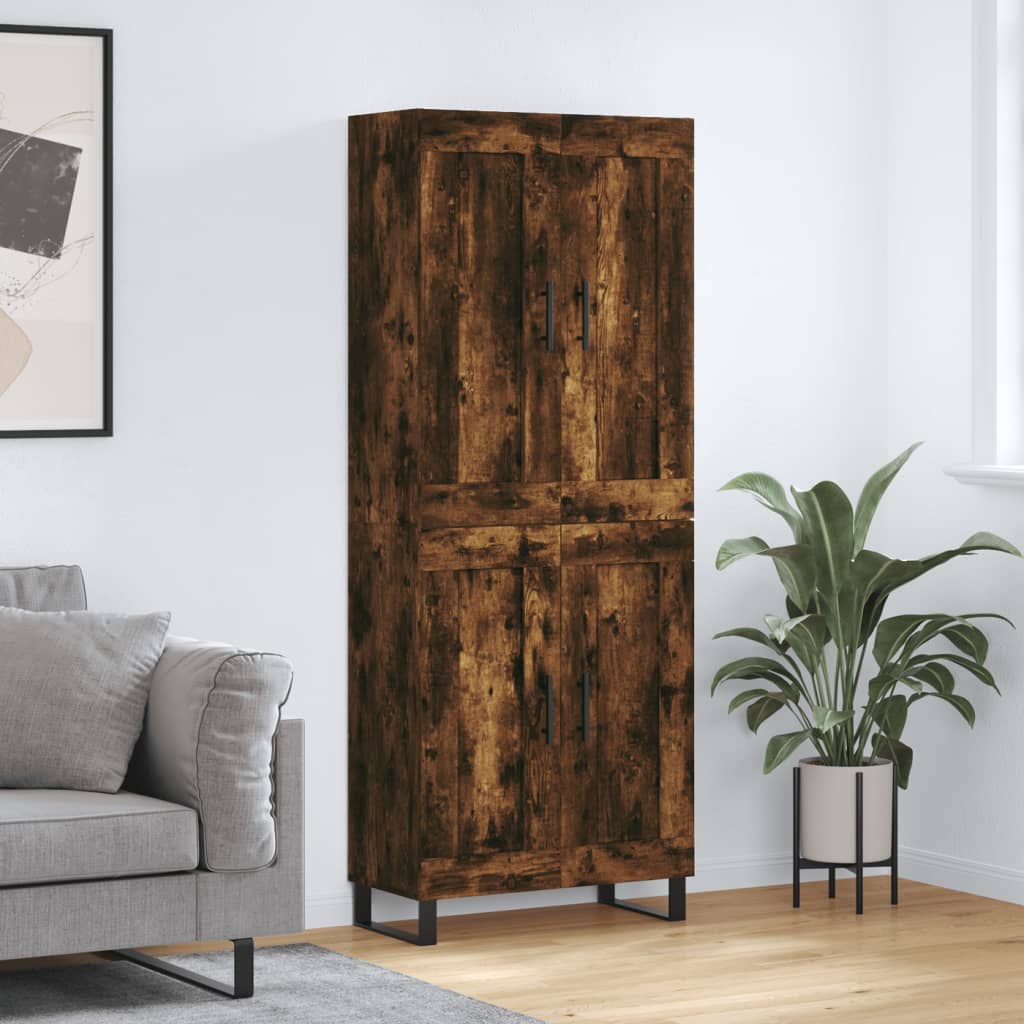 vidaXL Witrynka przydymiony dąb 69,5x34x180 cm materiał drewnopochodny