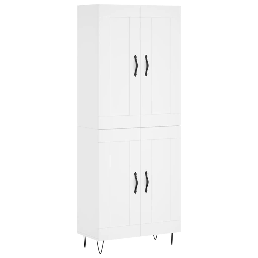 vidaXL Witrynka, biała, 69,5x34x180 cm, materiał drewnopochodny