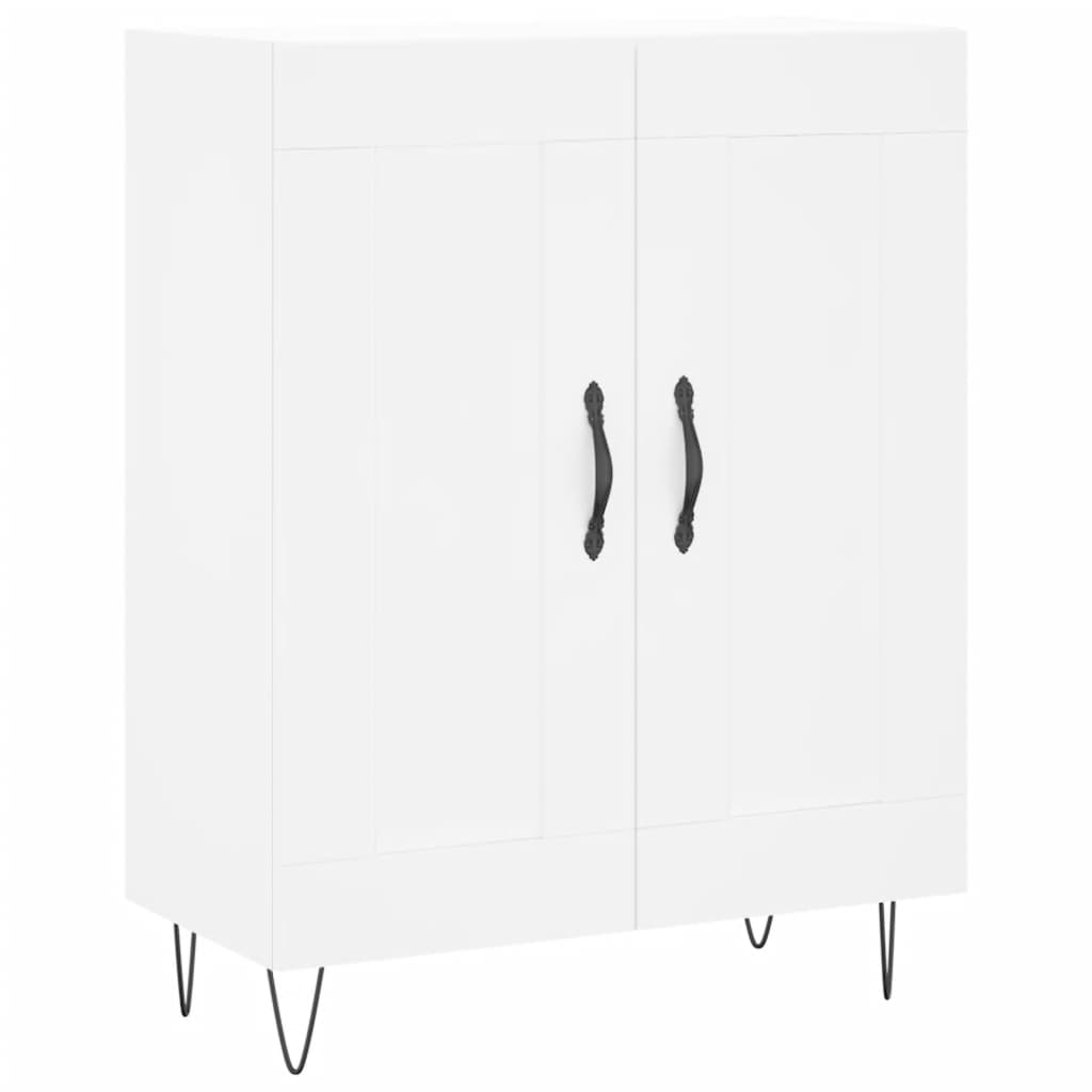 vidaXL Witrynka, biała, 69,5x34x180 cm, materiał drewnopochodny