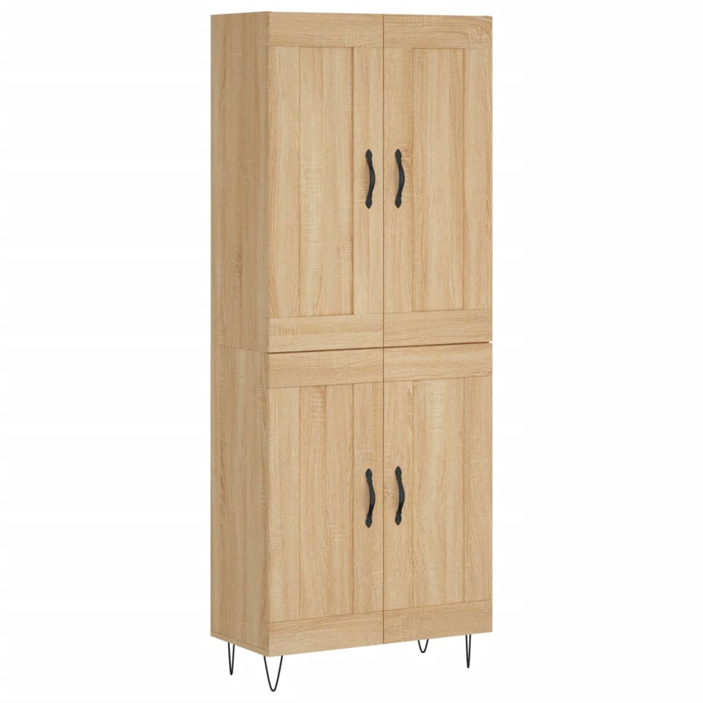 vidaXL Witrynka, dąb sonoma, 69,5x34x180 cm, materiał drewnopochodny