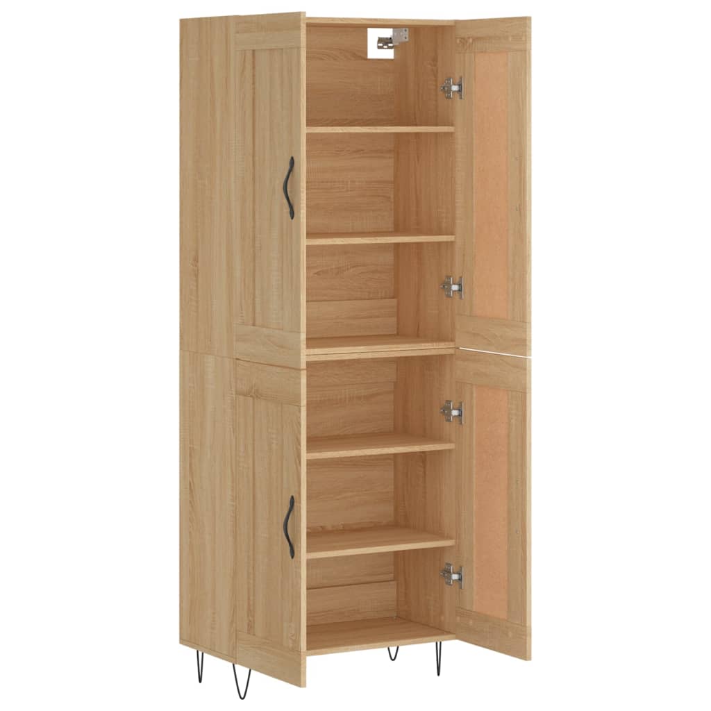vidaXL Witrynka, dąb sonoma, 69,5x34x180 cm, materiał drewnopochodny