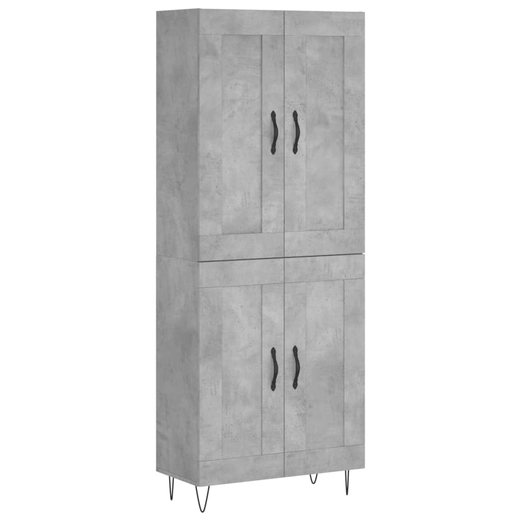 vidaXL Witrynka, szarość betonu 69,5x34x180 cm materiał drewnopochodny
