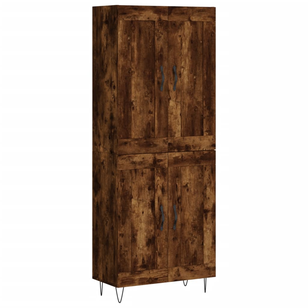 vidaXL Witrynka przydymiony dąb 69,5x34x180 cm materiał drewnopochodny