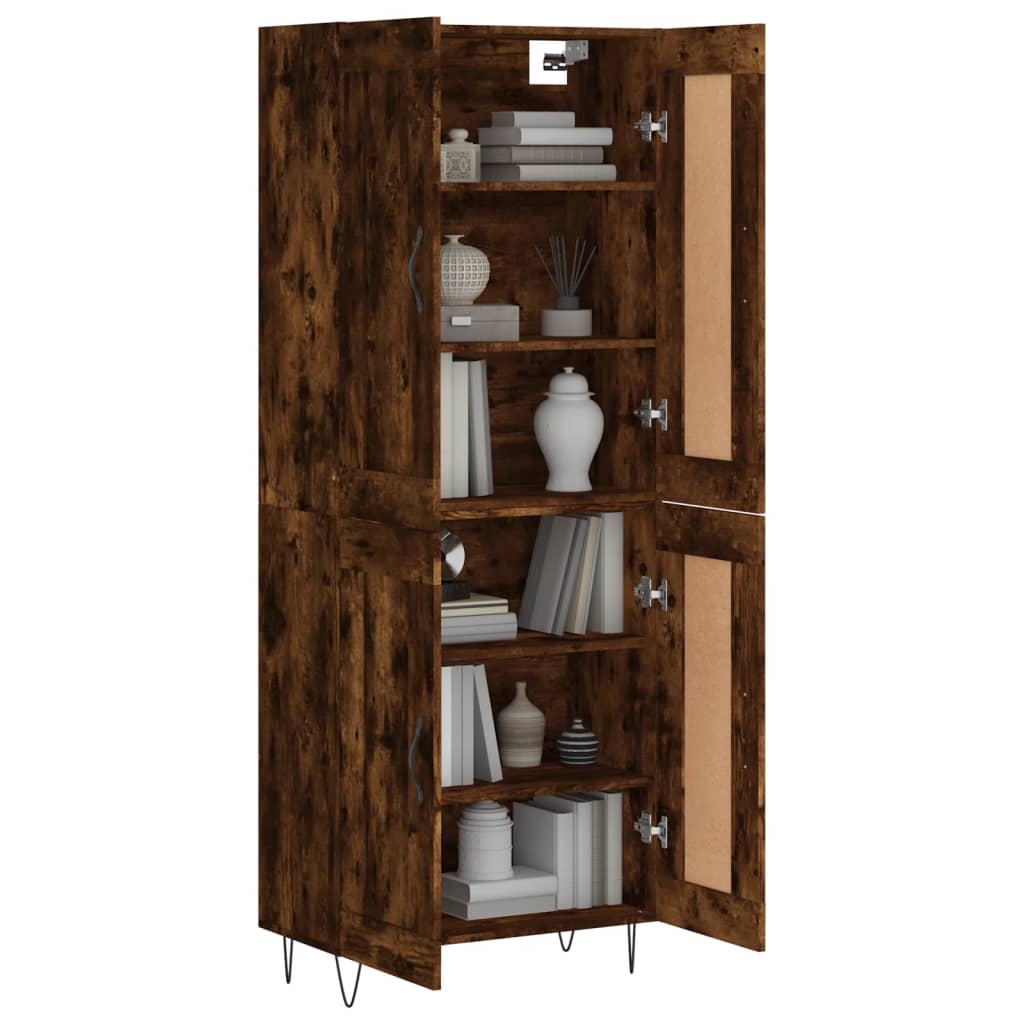 vidaXL Witrynka przydymiony dąb 69,5x34x180 cm materiał drewnopochodny