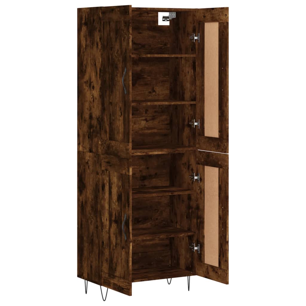 vidaXL Witrynka przydymiony dąb 69,5x34x180 cm materiał drewnopochodny