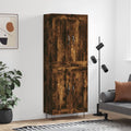 vidaXL Witrynka przydymiony dąb 69,5x34x180 cm materiał drewnopochodny