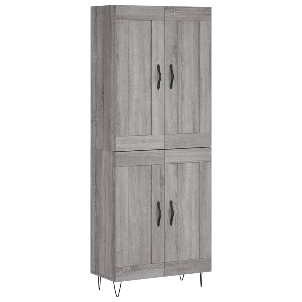 vidaXL Witrynka szary dąb sonoma 69,5x34x180cm materiał drewnopochodny