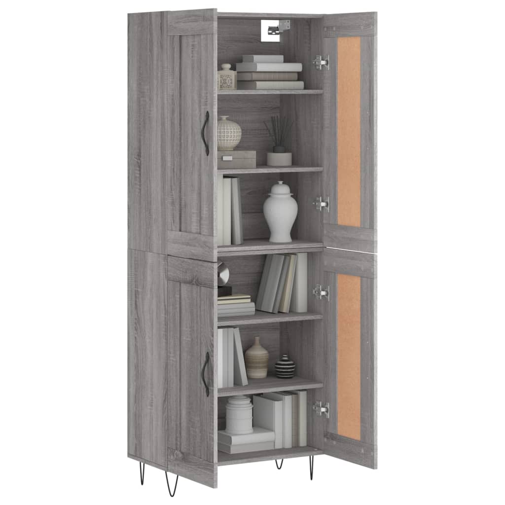 vidaXL Witrynka szary dąb sonoma 69,5x34x180cm materiał drewnopochodny
